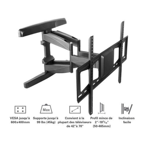 Syncmount SM-4270DMF | Articulating wall mount for TV 42" to 70" - Up to 99 lbs-Sonxplus Drummondville