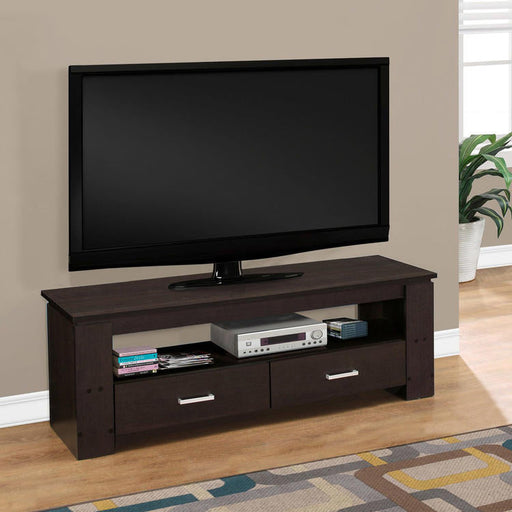 Monarch Specialties I 2600 | TV Stand - 48" - 2 Storage Drawers - Espresso-Sonxplus Drummondville