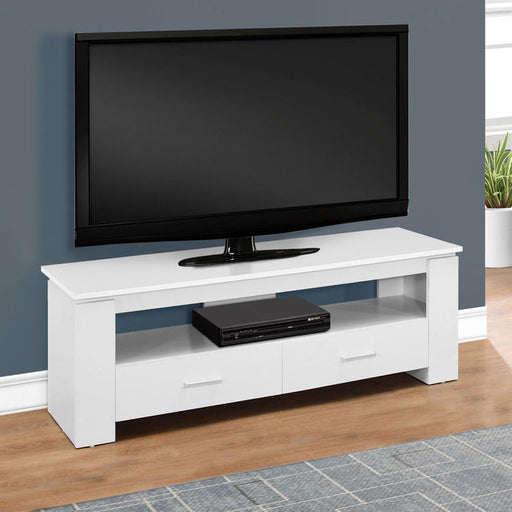 Monarch Specialties I 2601 | TV stand - 48" - 2 Storage drawers - White-Sonxplus Drummondville