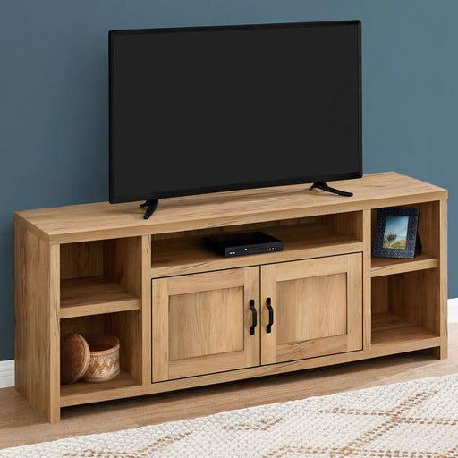 Monarch Specialties I 2744 | TV stand - 60" - Imitation wood - Golden pine-Sonxplus Drummondville