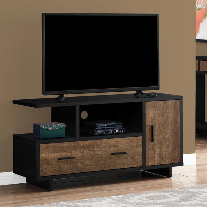 Monarch Specialties I 2803 | TV stand - 48" - With storage - Imitation wood - Brown/Black-Sonxplus Drummondville