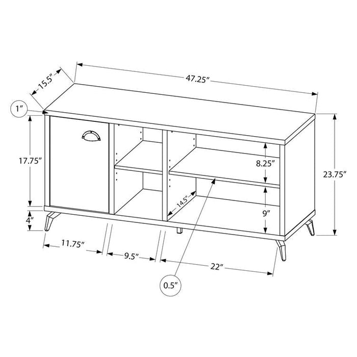 Monarch Specialties I 2830 | TV stand - 48" - Imitation wood - Medium brown - Grey imitation concrete-Sonxplus Drummondville