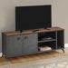 Monarch Specialties I 2831 | TV stand - 60" - Imitation wood - Medium brown - Grey imitation concrete-Sonxplus Drummondville