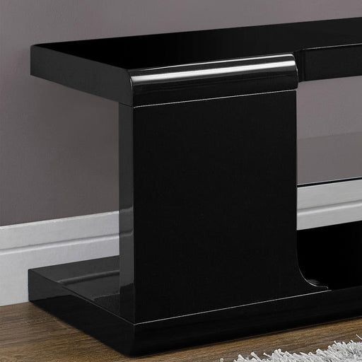 Monarch Specialties I 3536 | TV stand - 60" - Tempered glass - Gloss black-Sonxplus Drummondville