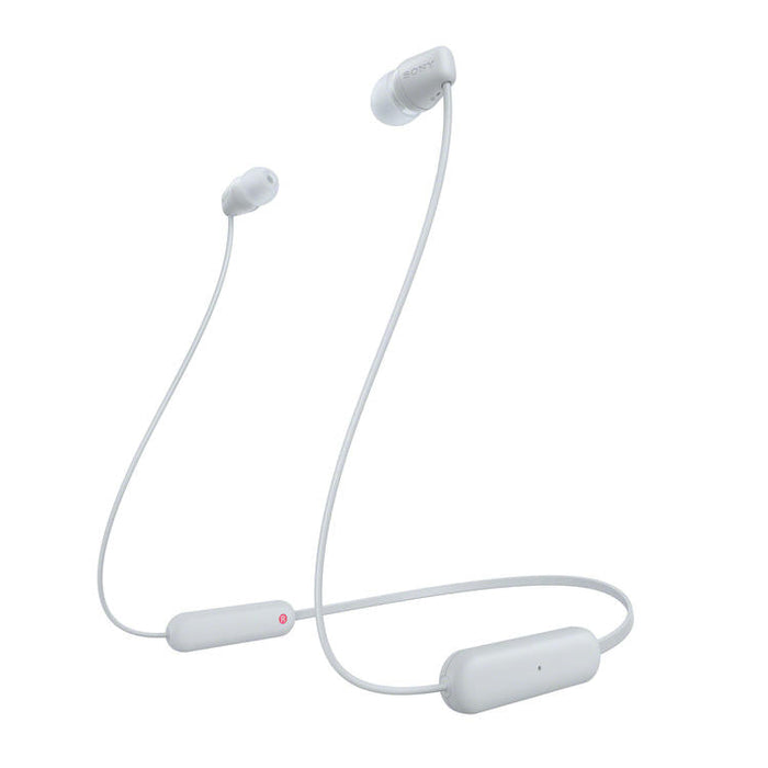 Sony WI-C100 | In-ear headphones - Wireless - Bluetooth - Around the neck - Microphone - IPX4 - White-Sonxplus Drummondville