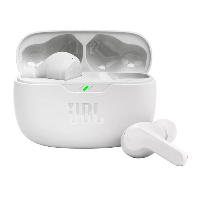 JBL Vibe Beam | In-Ear Headphones - Wireless - Bluetooth - Smart Ambient Technology - White-Sonxplus Drummondville