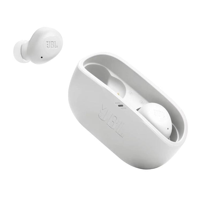 JBL Vibe Buds | In-Ear Headphones - Wireless - Bluetooth - Smart Ambient Technology - White-Sonxplus Drummondville