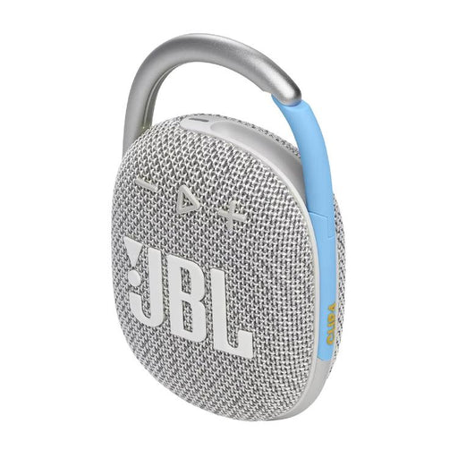 JBL Clip 4 Eco | Speaker - Ultra-portable - Waterproof - Bluetooth - Integrated carabiner - White-Sonxplus Drummondville