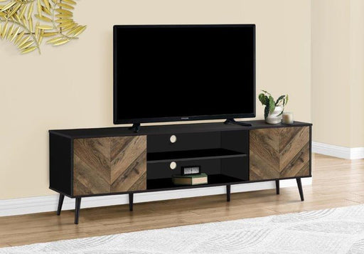 Mornach Specialties I 2781 | 72'' TV stand - Black base - With 2 faux wood doors-Sonxplus Drummondville