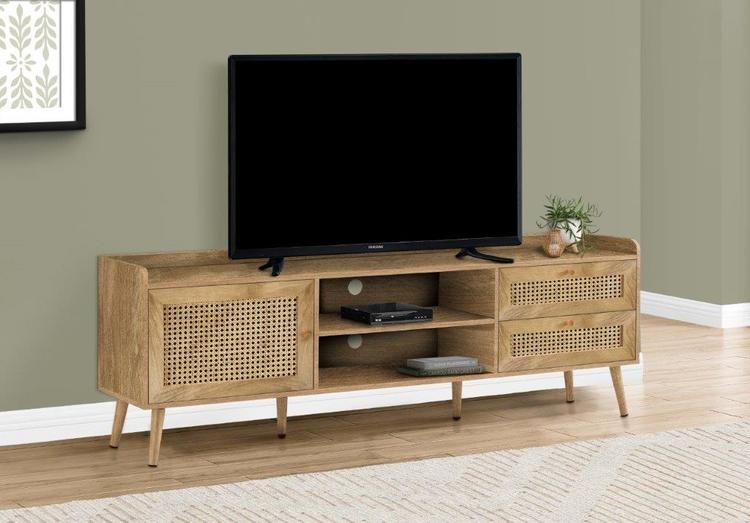 Monarch Specialties I 2723 | 72'' TV stand - With storage - Walnut-Sonxplus Drummondville