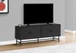 Monarch Specialties I 2732 | 60'' TV stand - Black metal base - 2 black doors-Sonxplus Drummondville