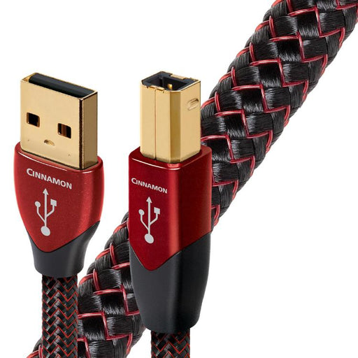 Audioquest Cinnamon | USB A to USB B Cable - USB 2.0 Version - 1.25% Solid Silver Conductor - 1.5 Meters-Sonxplus Drummondville