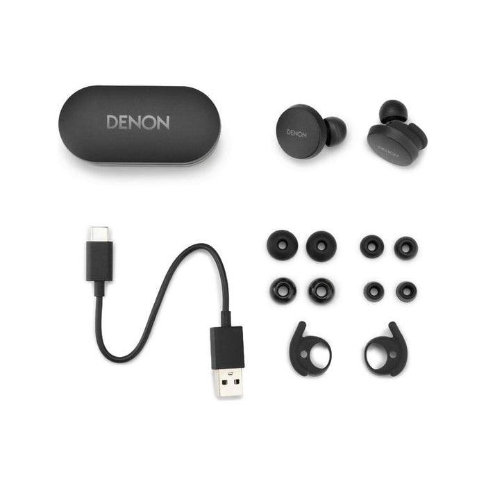 Denon PERL | In-Ear Headphones - Wireless - Bluetooth - Masimo Adaptive Acoustic Technology - Black-Sonxplus Drummondville