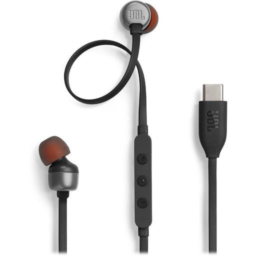 JBL Tune 310C | In-ear headphones - Wired - USB-C - 3-button remote control - Black-Sonxplus Drummondville