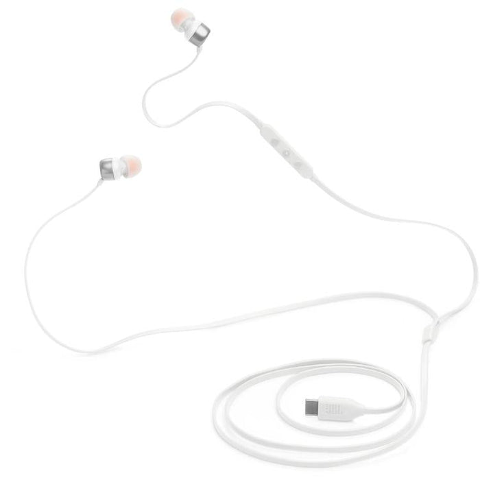 JBL Tune 310C | In-ear headphones - Wired - USB-C - 3-button remote control - White-Sonxplus Drummondville