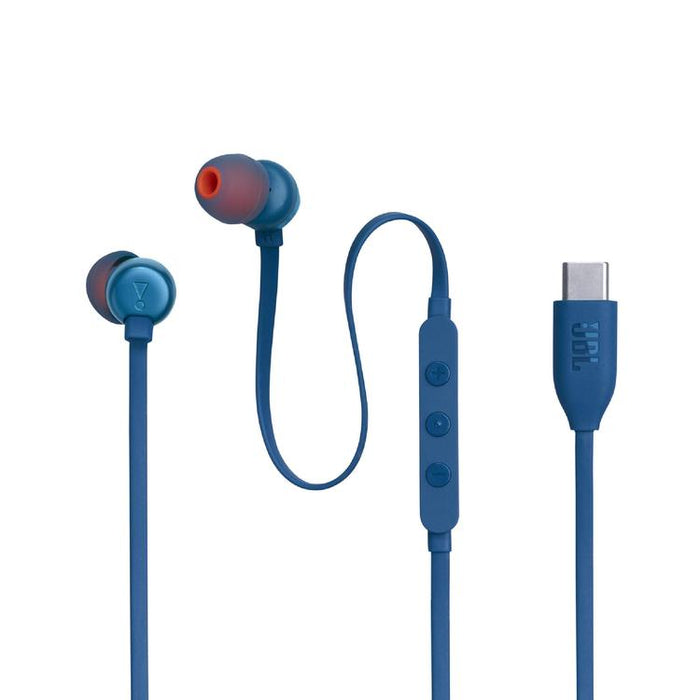 JBL Tune 310C | In-Ear Headphones - Wired - USB-C - 3 Button Remote Control - Blue-Sonxplus Drummondville