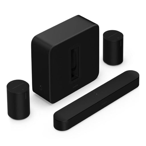 Sonos | High-End Immersive Set with Beam + Sub 4 + 2 Era 100 - Wireless - Wi-Fi - Black-Sonxplus Drummondville