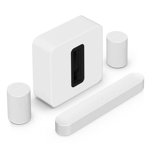 Sonos | High-End Immersive Set with Beam + Sub 4 + 2 Era 100 - Wireless - Wi-Fi - White-Sonxplus Drummondville