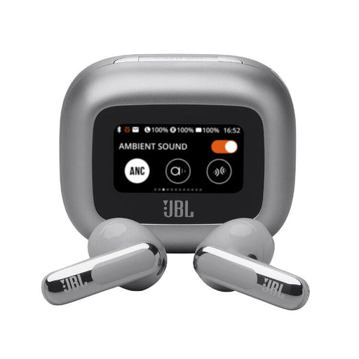JBL Live Flex 3 | In-ear headphones - Wireless - Noise reduction - 1.45" touch screen - Silver-Sonxplus Drummondville