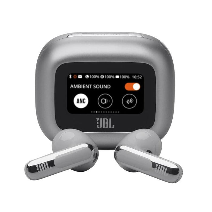 JBL Live Flex 3 | In-ear headphones - Wireless - Noise reduction - 1.45" touch screen - Silver-Sonxplus Drummondville