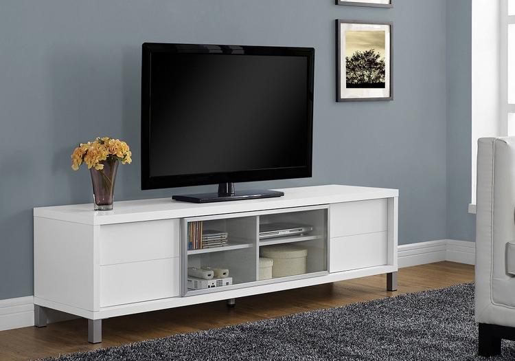 Monarch Specialties I2537 | TV stand - 70" - White-Sonxplus Drummondville