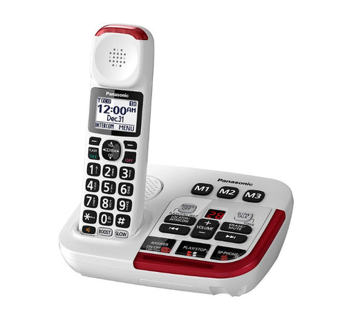 Panasonic KX-TGM470W | Cordless phone - 1 handset - Answering machine - Amplified 2X - White-Sonxplus Drummondville