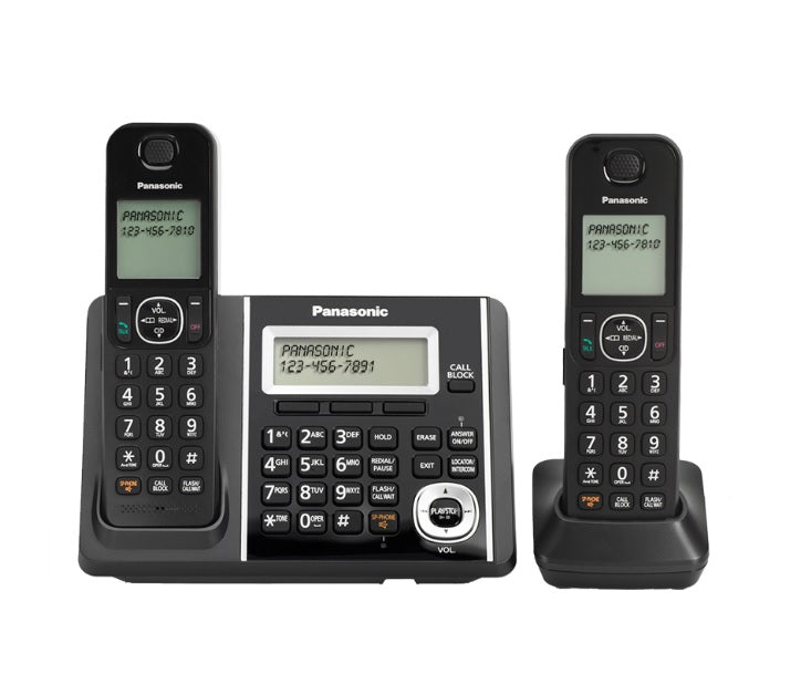 Panasonic KX-TGF342B | Cordless phone - 2 handsets - Answering machine - Black-Sonxplus Drummondville