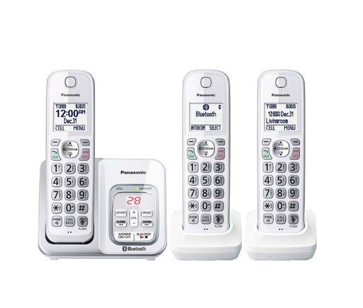 Panasonic KX-TGD593W | Cordless phone - 3 handsets - Cellular link - Answering machine - Bluetooth - White-Sonxplus Drummondville