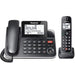 Panasonic KXTGF870B | Combo cordless phone - 1 fixed handset and 1 cordless handset - Answering machine - Black-Sonxplus Drummondville