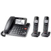 Panasonic KXTGF872B | Combo cordless phone - 1 fixed handset and 2 cordless handsets - Answering machine - Black-Sonxplus Drummondville