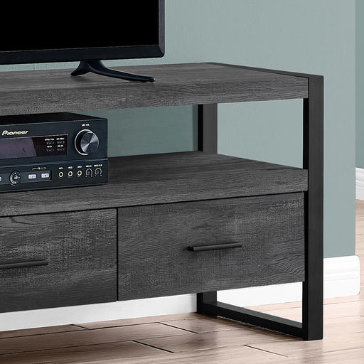 Monarch Specialties I 2823 | TV Stand - 60" - 3 Drawers - Imitation Wood - Black-Sonxplus Drummondville